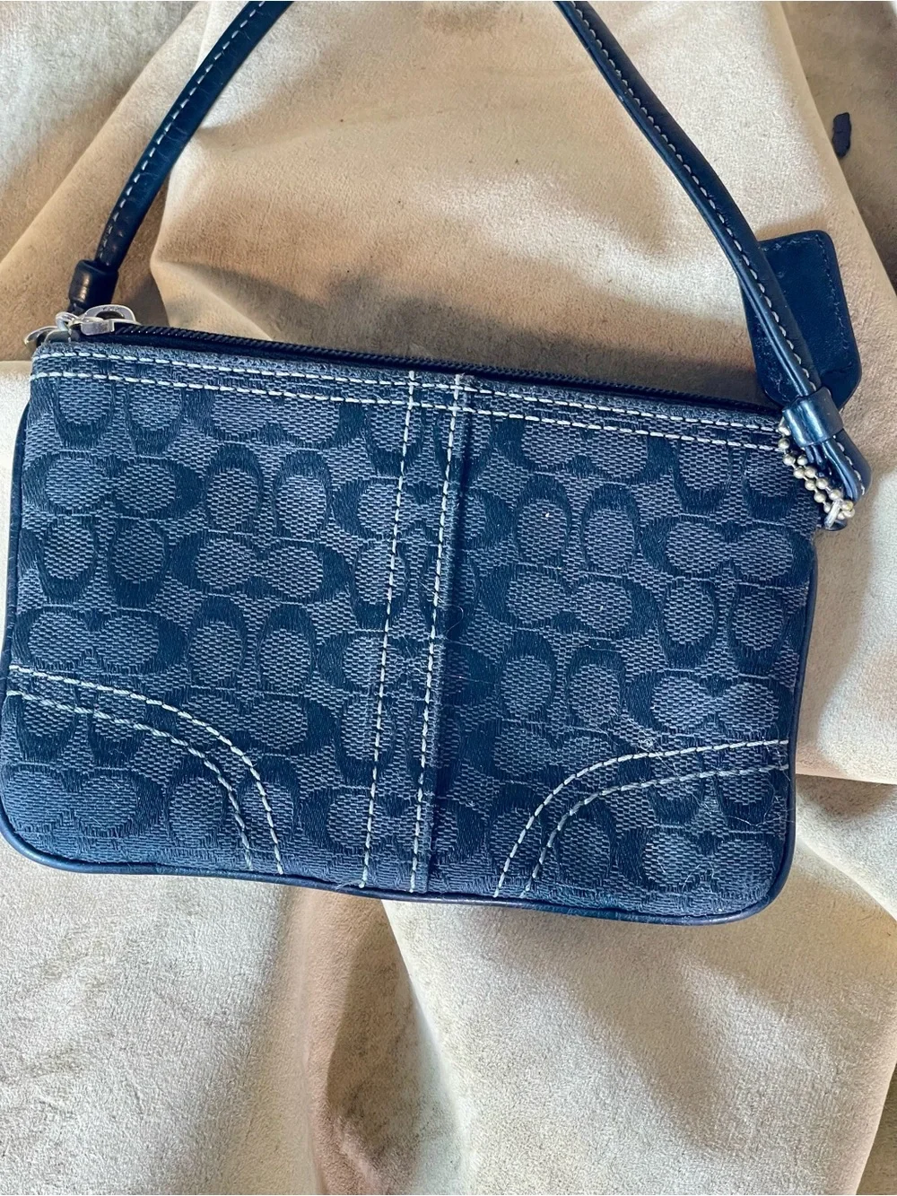 Coach Black Signature Canvas Wristlet